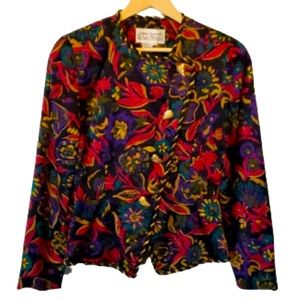 Vintage Constance Saunders for Richard Warren Floral Blazer